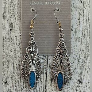 Turquoise Inlayed Dangle Earrings